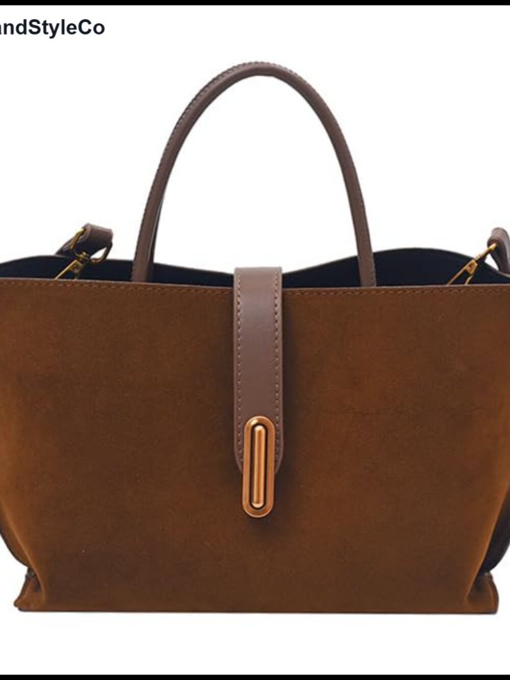 Faux Suede Tote Bag Retro Top-Handle Crossbody Shoulder Satchel Purse